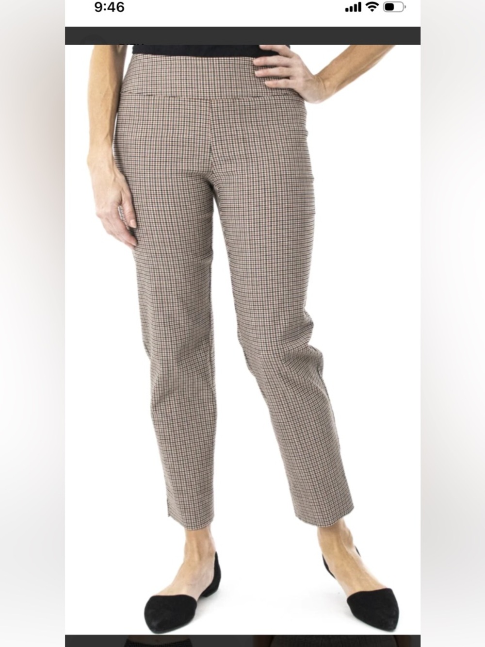 Zac & Rachel Brown Plaid Slim Ankle Pants